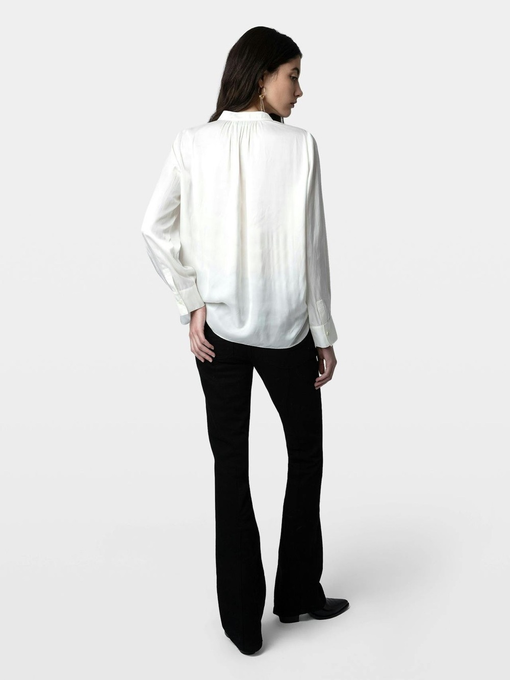 Zadig & Voltaire Tink Satin Blouse in White XS - Picture 2 of 7
